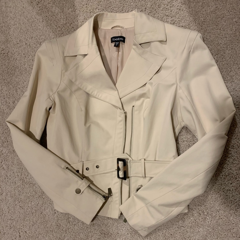 Bebe cream moto jacket